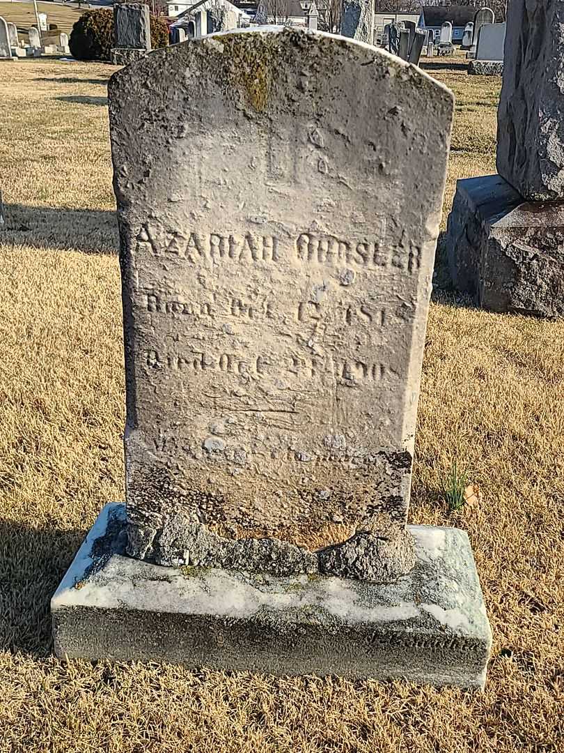 Azariah Oursler's grave. Photo 1