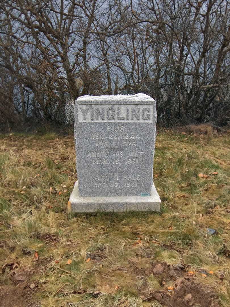 Cora B. Hale Yingling's grave. Photo 2