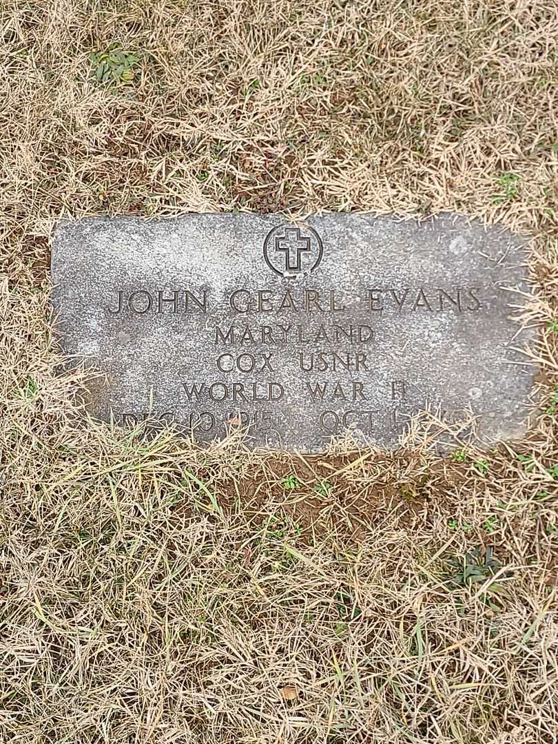 John Gearl Evans's grave. Photo 3