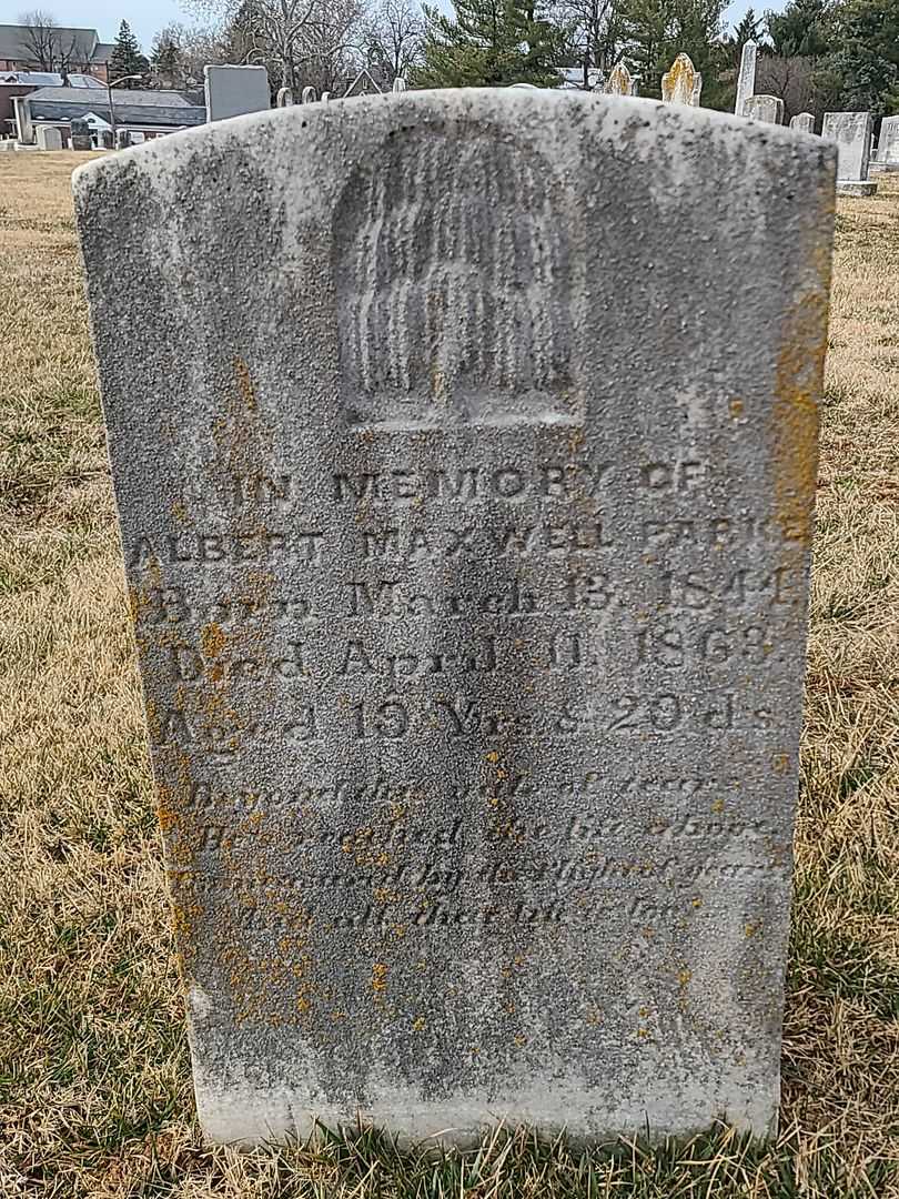 Albert Maxwell Parke's grave. Photo 2