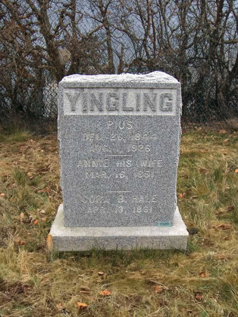 Cora B. Hale Yingling's grave. Photo 3