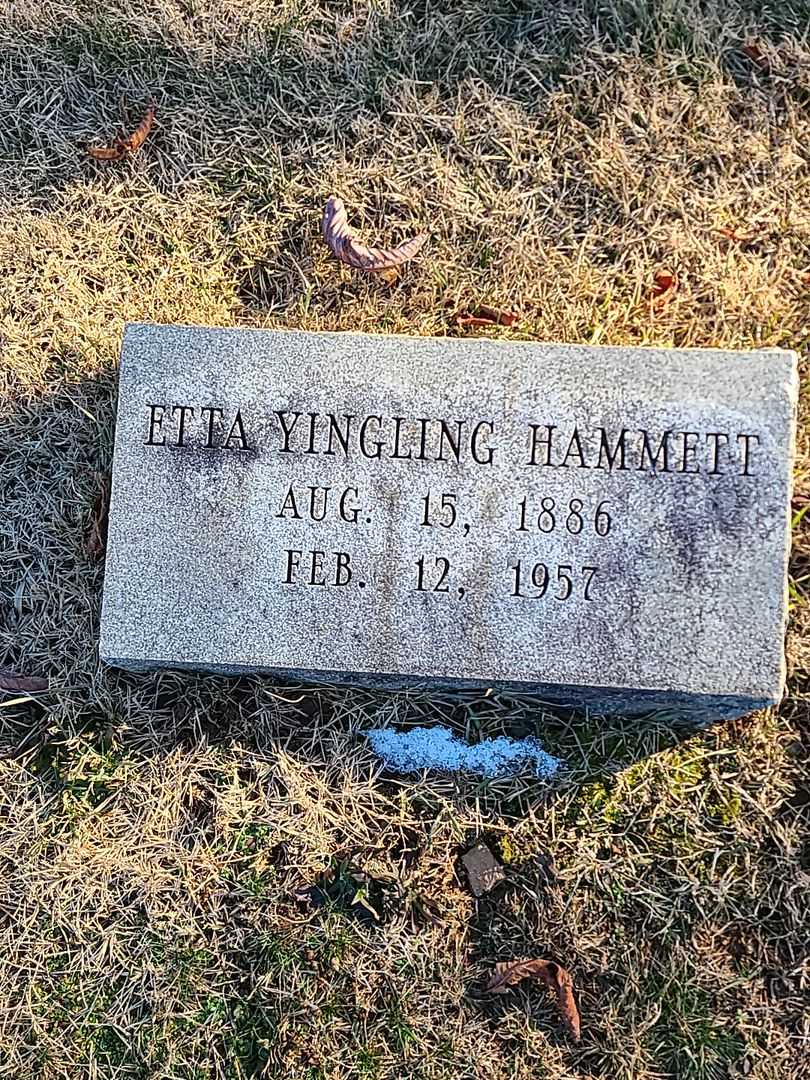 Etta Yingling Hammett's grave. Photo 3