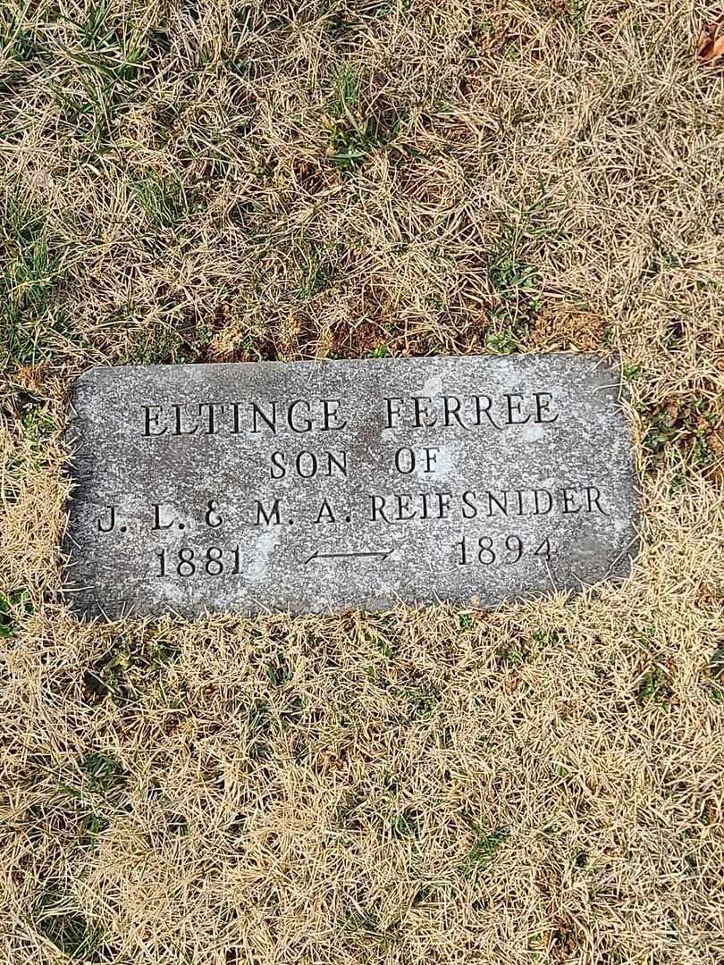 Eltinge Ferree Reifsnider's grave. Photo 3