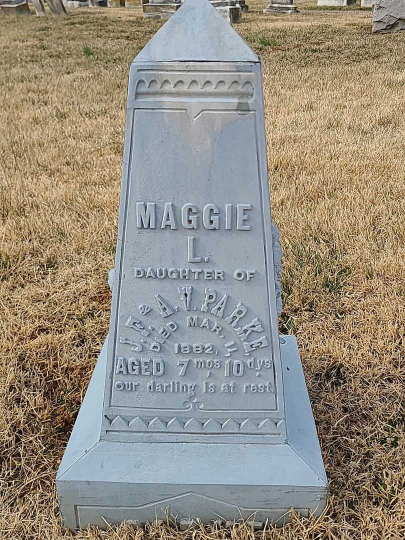 Maggie L. Parke's grave. Photo 2