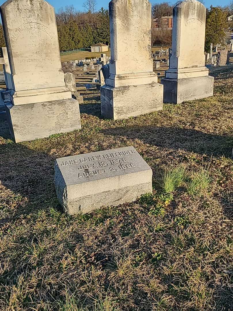 Jane Carew Reifsnider's grave. Photo 2