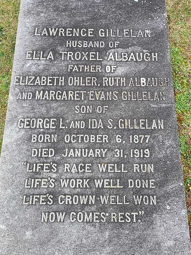 Lawrence Gillelan's grave. Photo 3