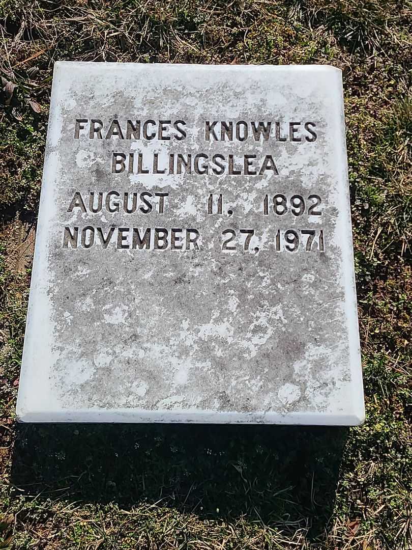 Frances Knowles Billingslea's grave. Photo 3