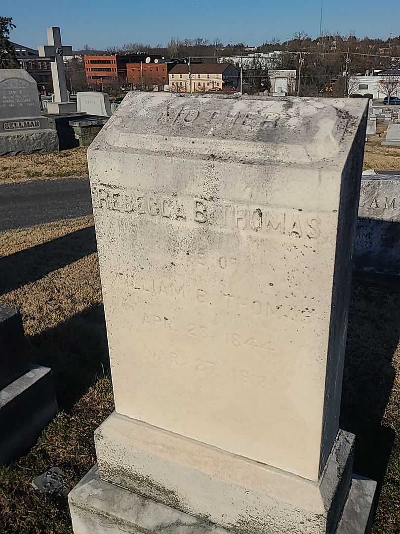 Rebecca B. Thomas's grave. Photo 2