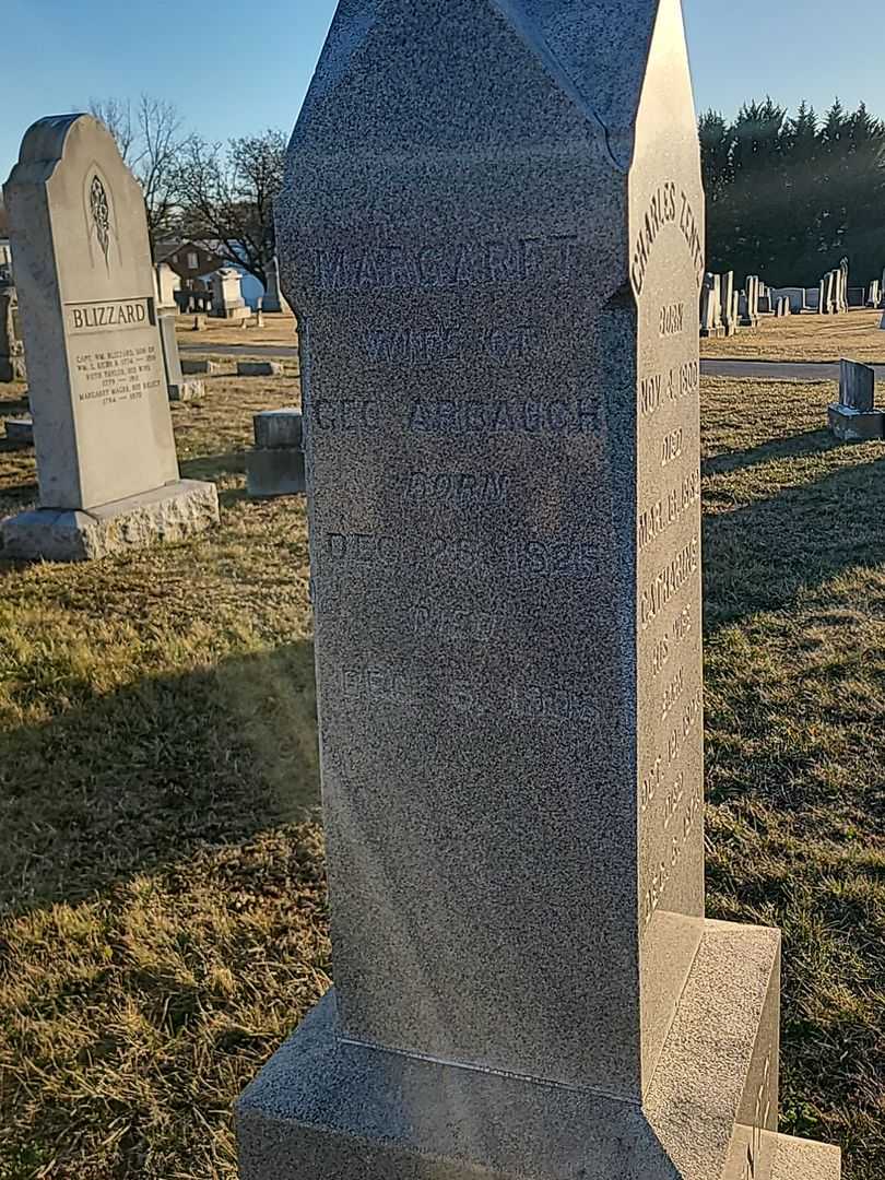 Margaret Zentz Arbaugh's grave. Photo 3