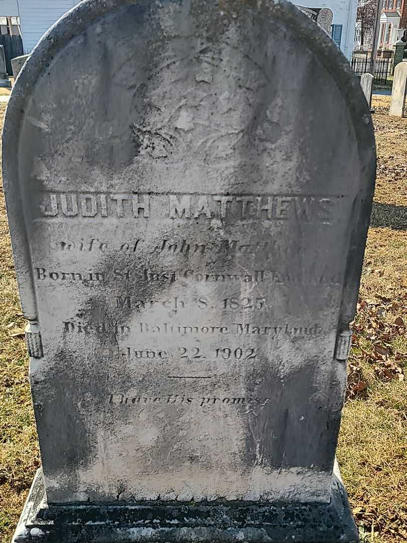 Judith Matthews's grave. Photo 3
