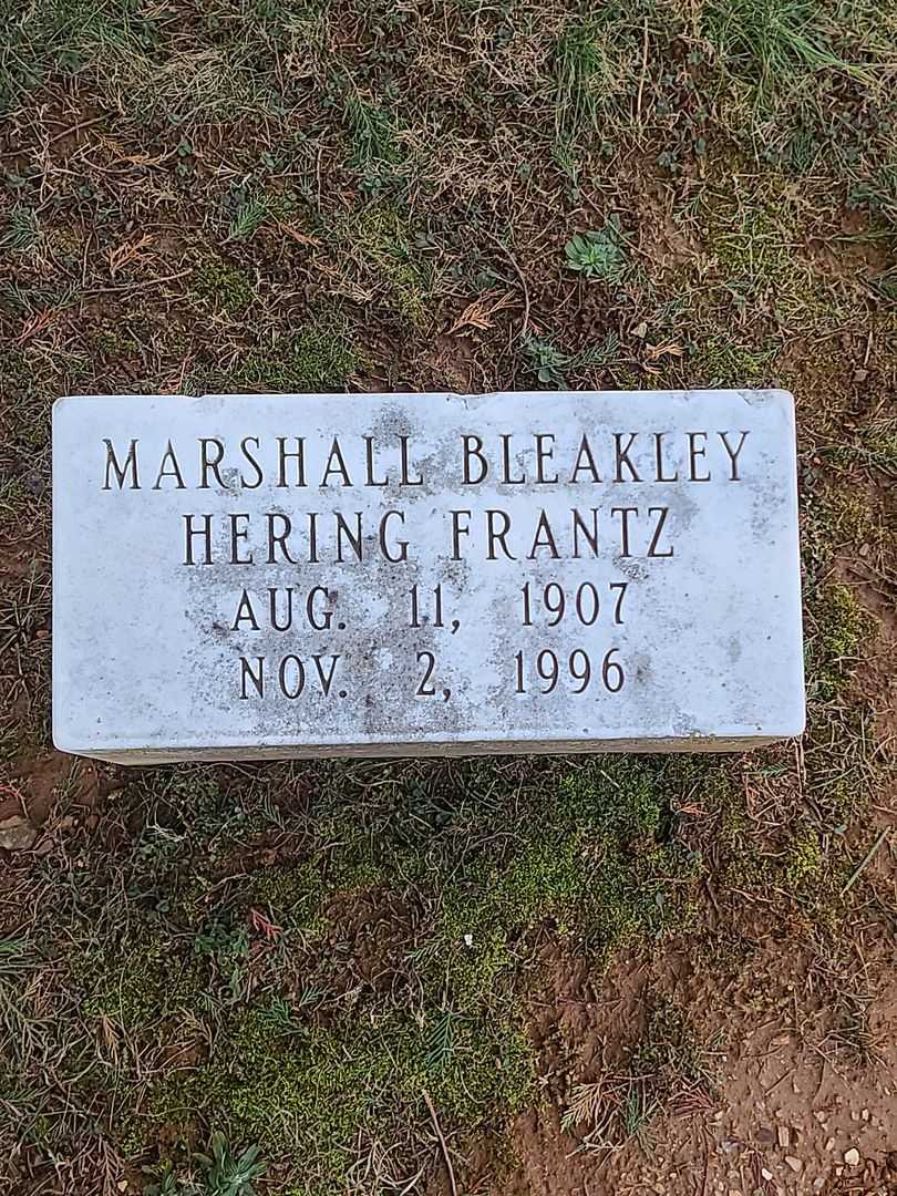 Marshall Bleakley Hering Frantz's grave. Photo 3