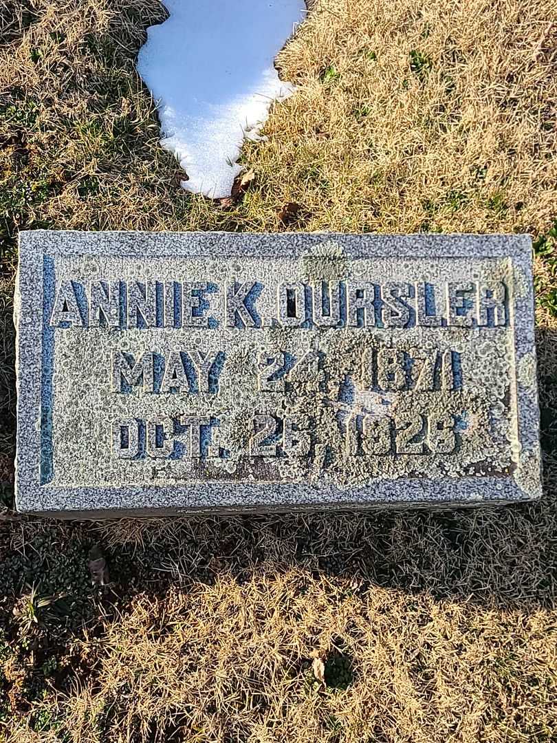 Annie K. Oursler's grave. Photo 3