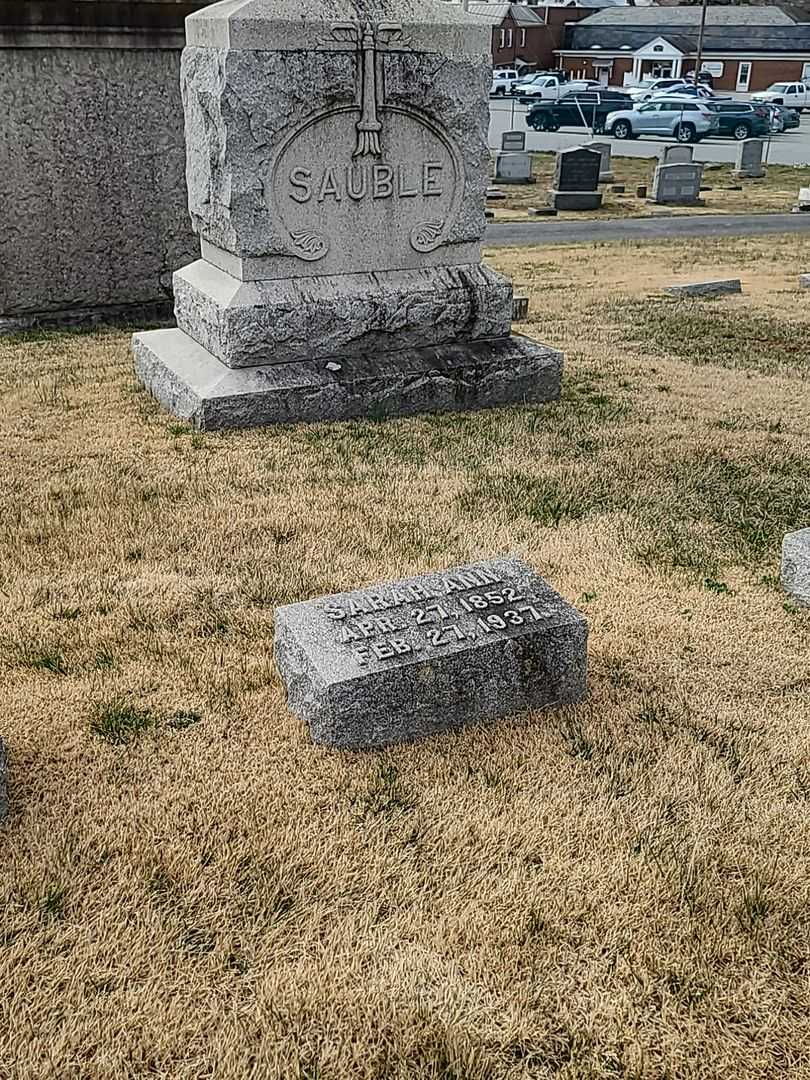 Sarah Ann Sauble's grave. Photo 2