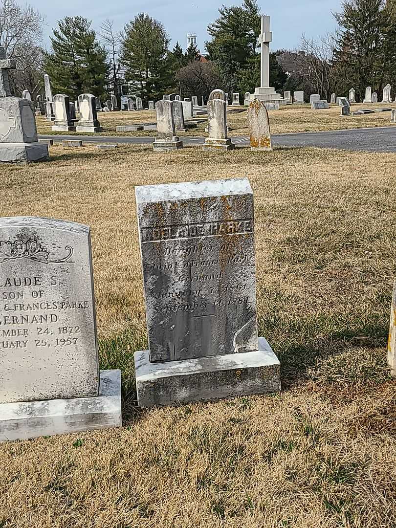 Adelaide Parke Gernand's grave. Photo 2