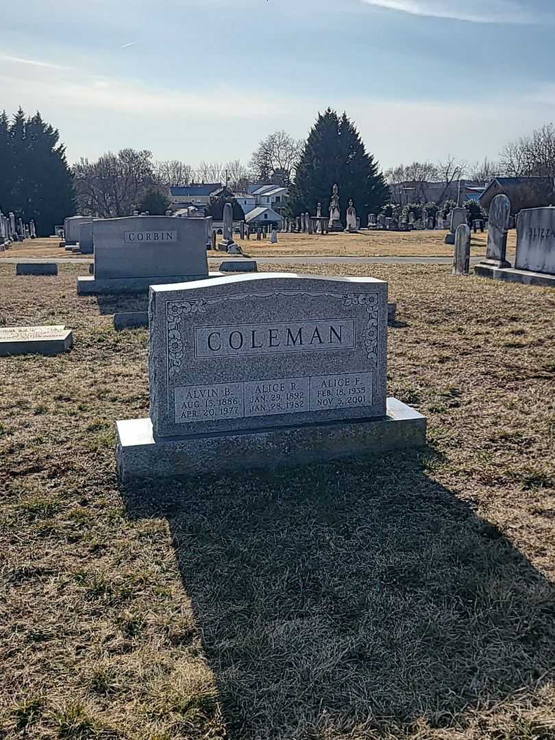 Alice R. Coleman's grave. Photo 2
