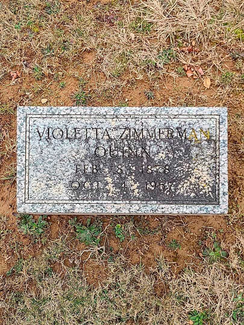 Violetta Zimmerman Quinn's grave. Photo 3